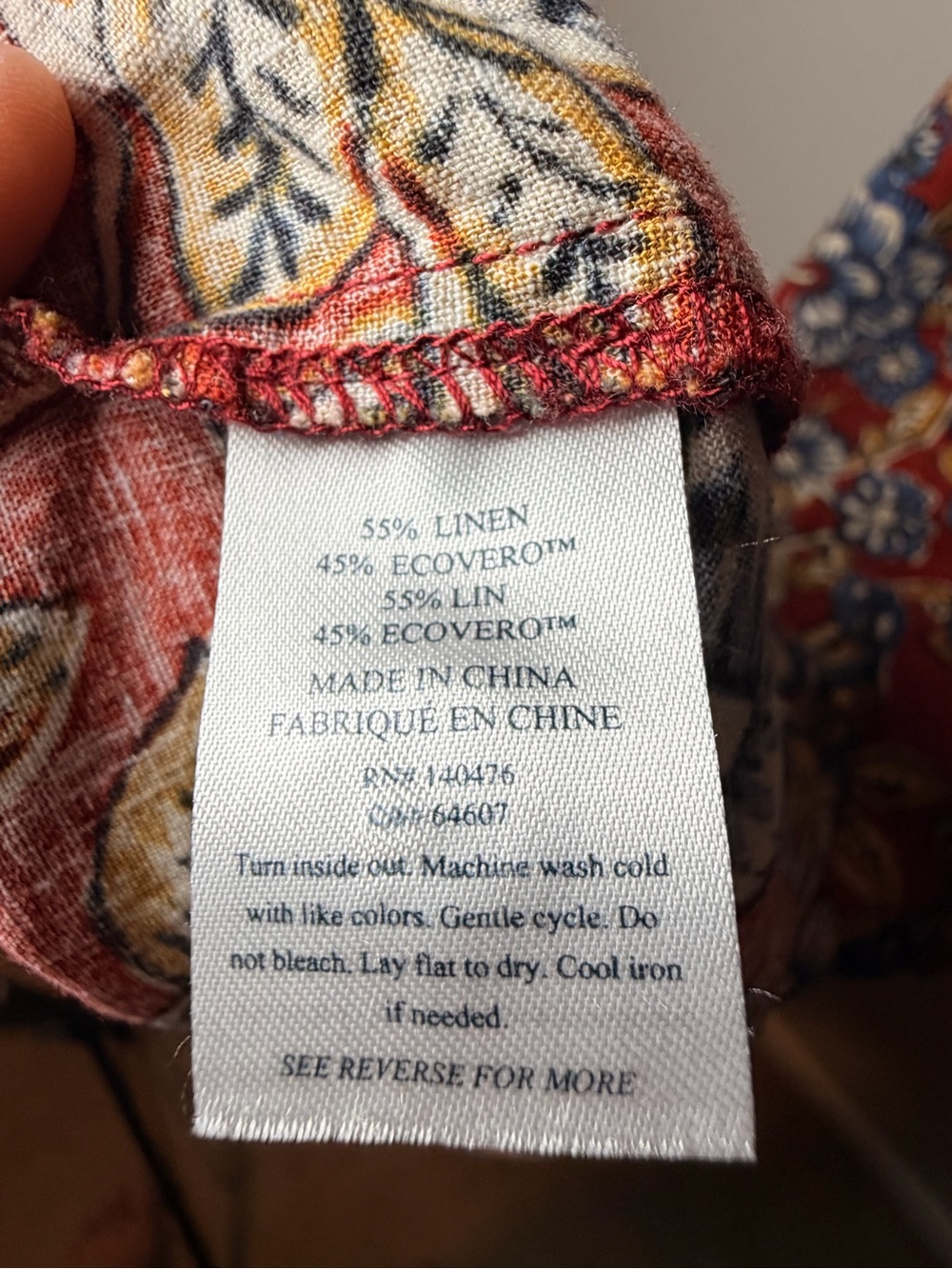Faherty Floral Linen Blend Midi Dress Medium Puff Sleeve Pockets - Picture 5 of 10